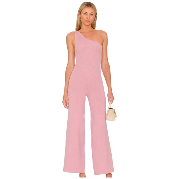 Lilac Wave Ribbed-Knit Waverly Wide-Leg Off-Shoulder Jumpsuit - Picture 6 of 7